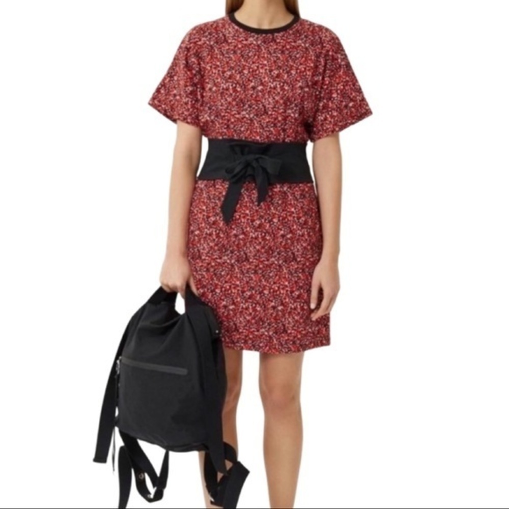Rebecca Minkoff 100% Cotton T-Shirt Dress with Wide Cinch Waist Belt Size Medium